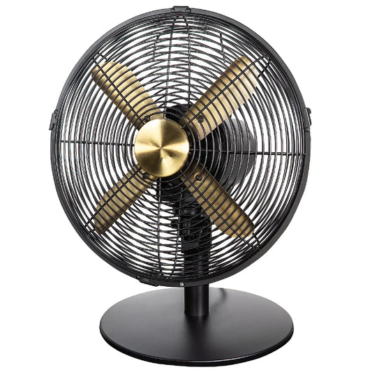 Russell Hobbs RHMDF1201BG Metal Desk Fan in Brushed Gold and Black