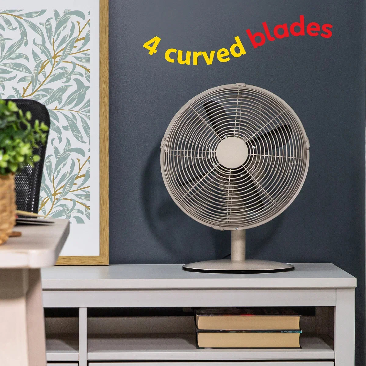 Russell Hobbs RHMDF1201GR Metal Desk Fan in Greige