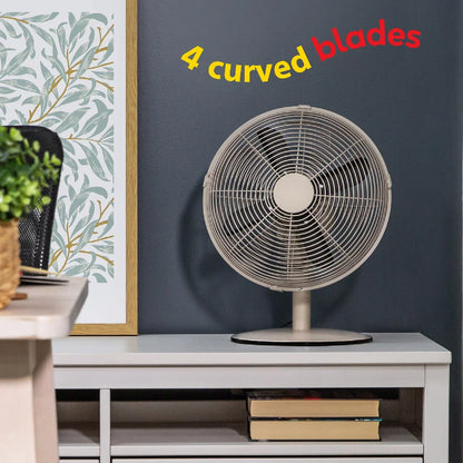 Russell Hobbs RHMDF1201GR Metal Desk Fan in Greige