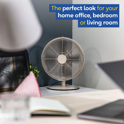 Russell Hobbs RHMDF1201GR Metal Desk Fan in Greige