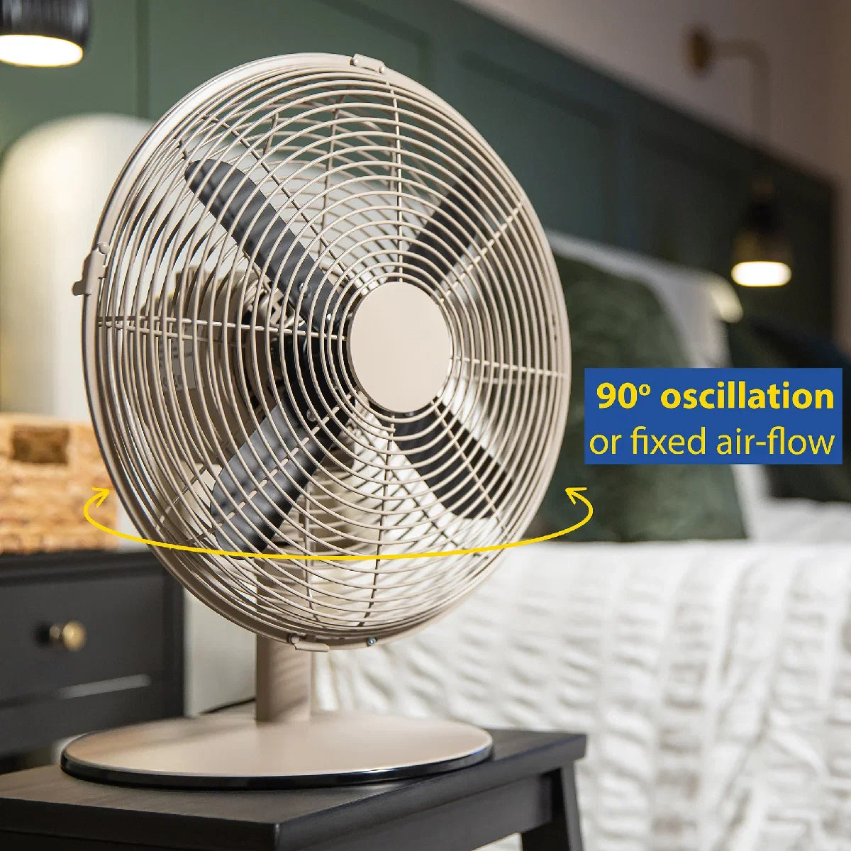 Russell Hobbs RHMDF1201GR Metal Desk Fan in Greige