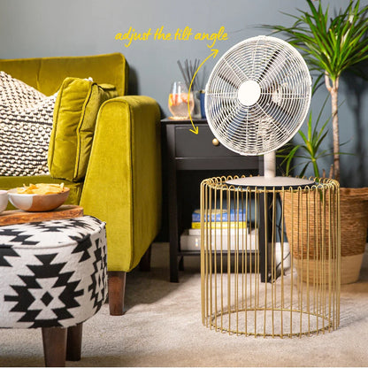 Russell Hobbs RHMDF1201GR Metal Desk Fan in Greige