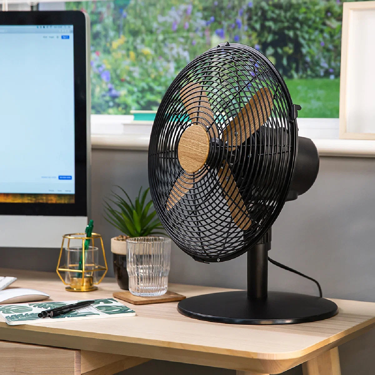 Russell Hobbs RHMDF1201WDB 12" Black Scandi Style Desk Fan