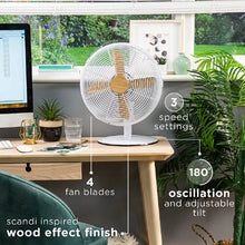 Russell Hobbs RHMDF1201WDW 12" White Scandi Style Desk Fan