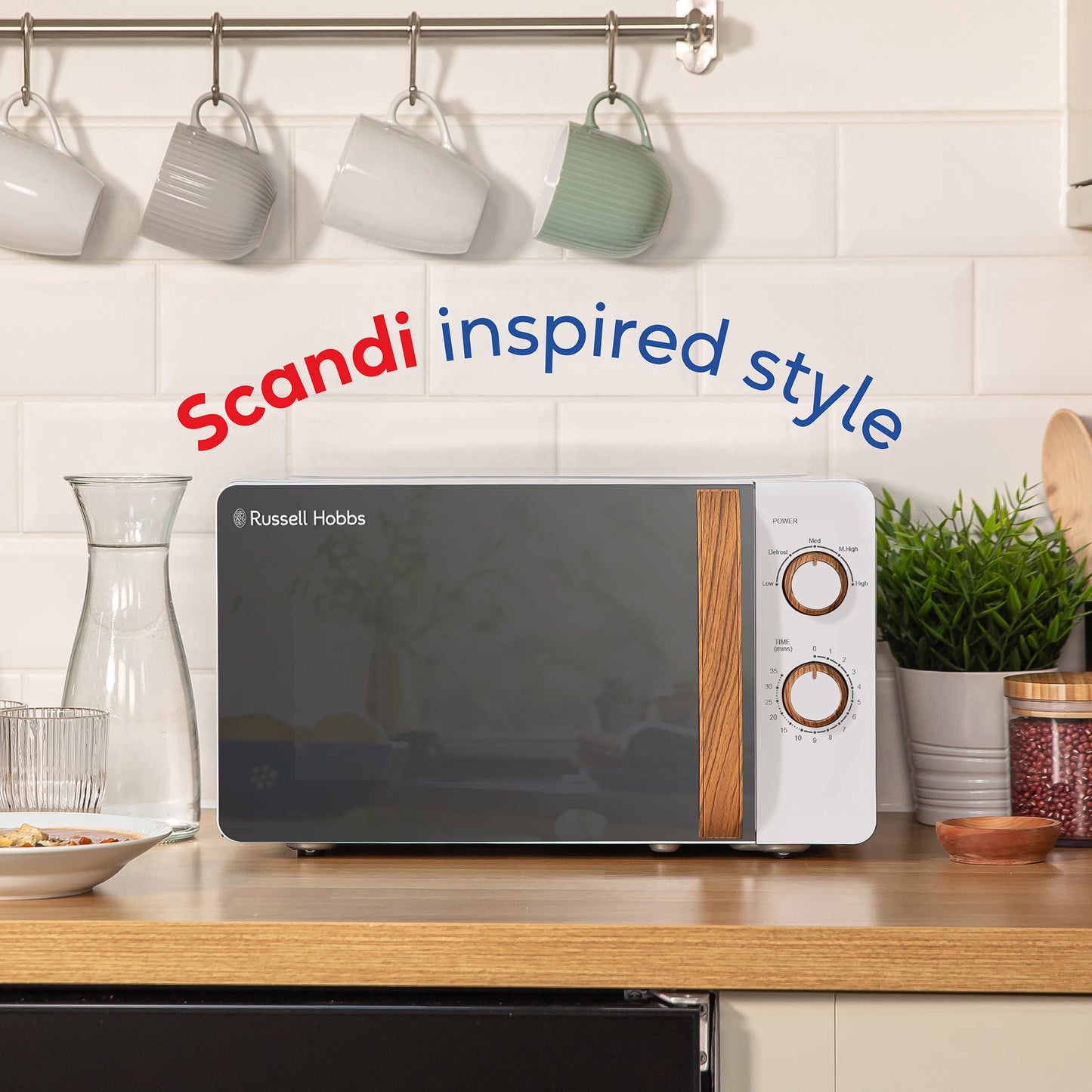 Russell Hobbs RHMM713-N/01 Scandi Compact Manual Microwave 17L White