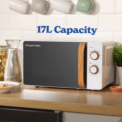 Russell Hobbs RHMM713-N/01 Scandi Compact Manual Microwave 17L White