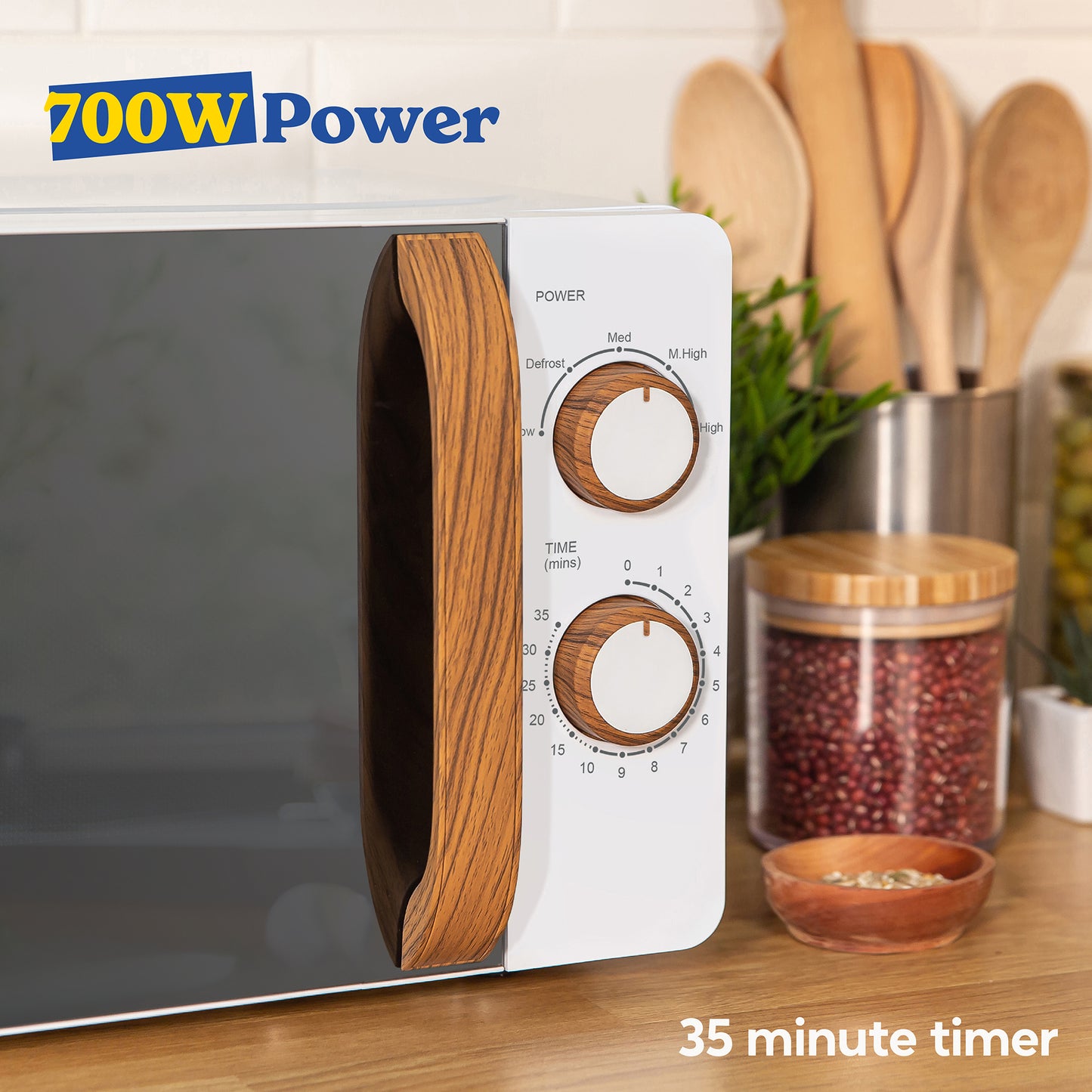 Russell Hobbs RHMM713-N/01 Scandi Compact Manual Microwave 17L White