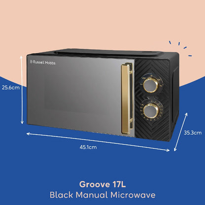 Russell Hobbs RHMM723B 17L Manual Groove Microwave in Black