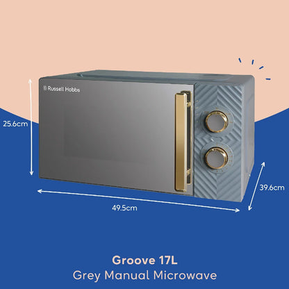 Russell Hobbs 17L, Manual Groove Microwave in Grey - RHMM723G