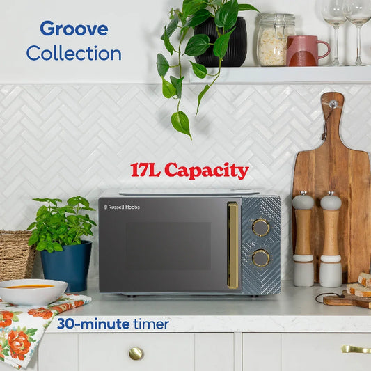 Russell Hobbs 17L, Manual Groove Microwave in Grey - RHMM723G