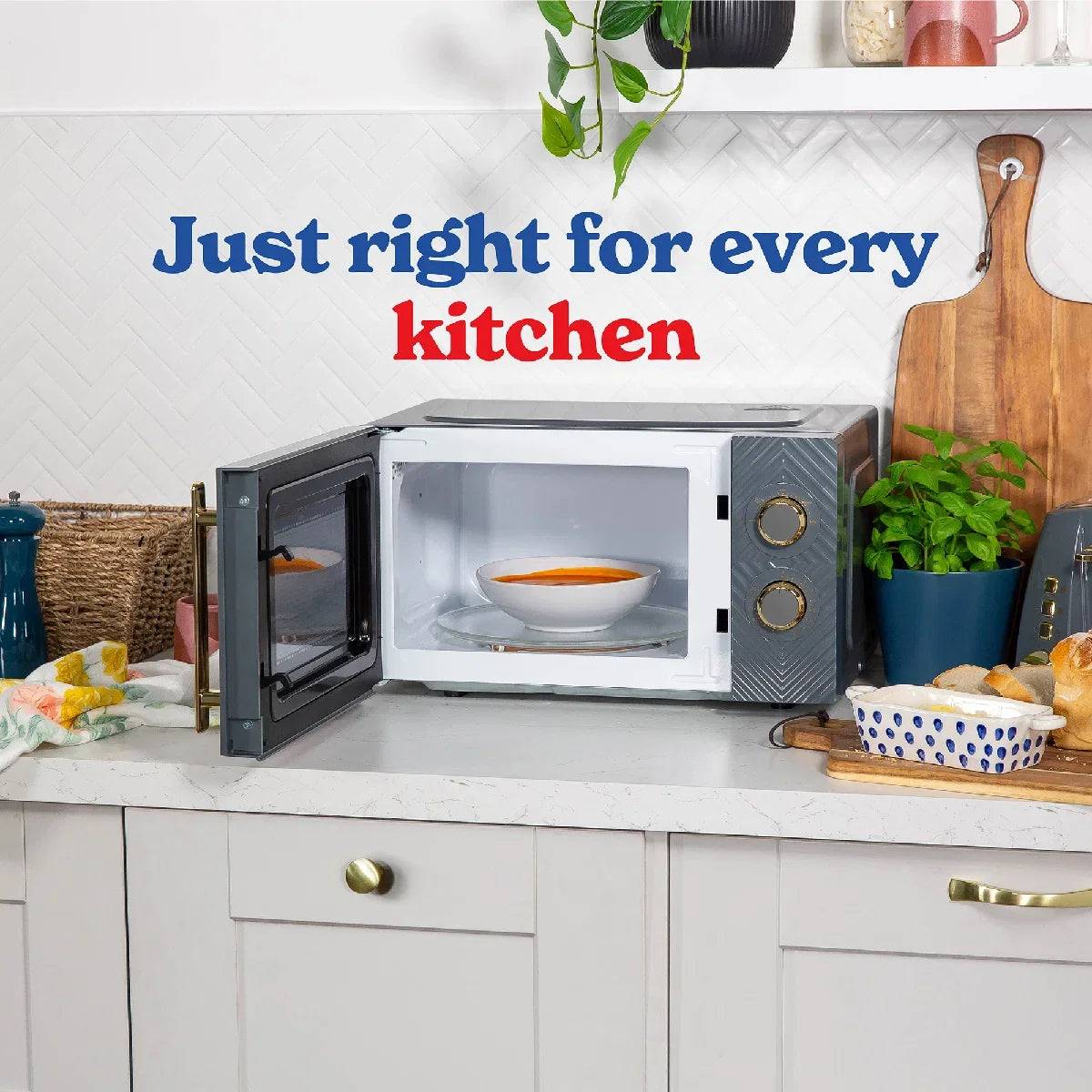 Russell Hobbs 17L, Manual Groove Microwave in Grey - RHMM723G