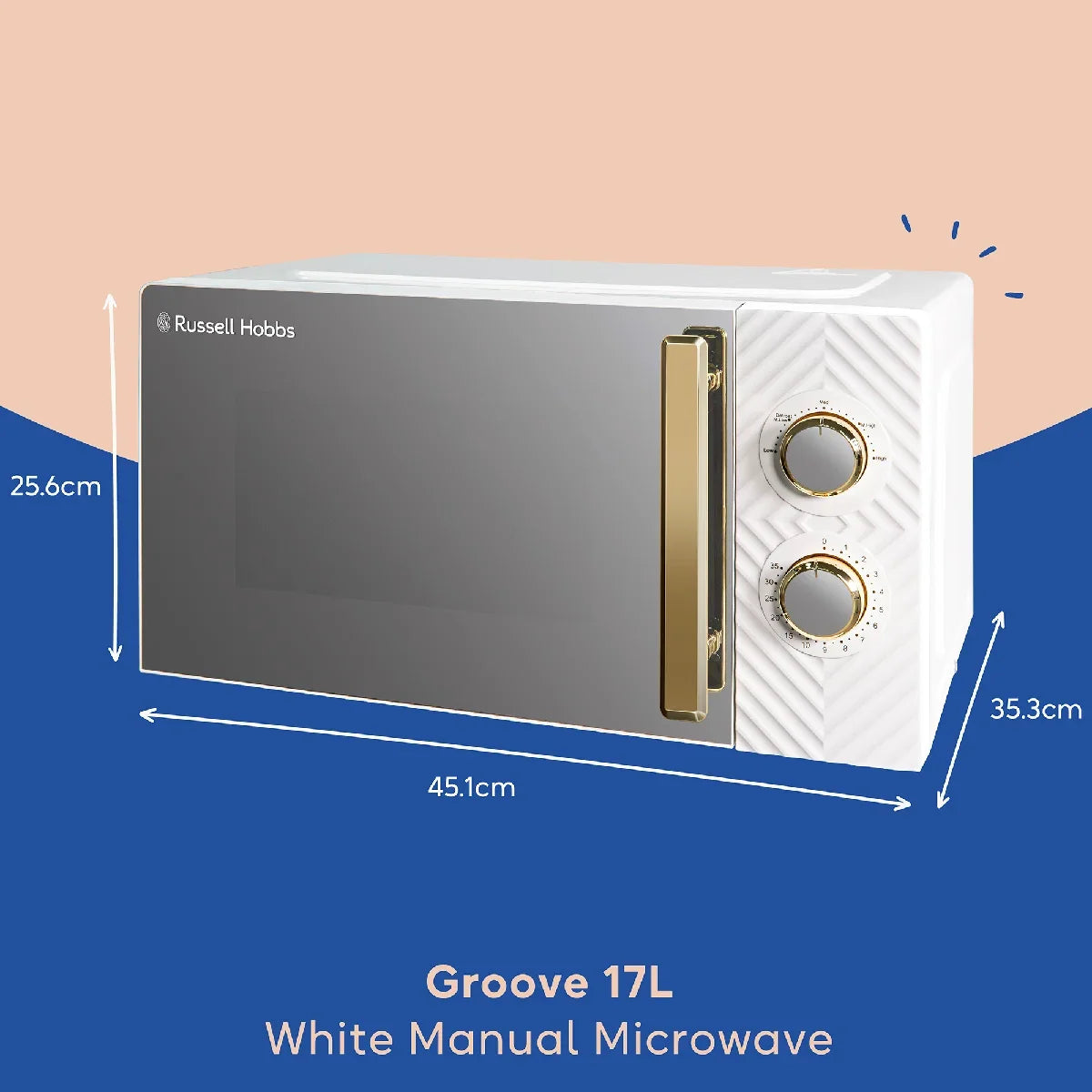 Russell Hobbs RHMM723 17L Manual Groove Microwave in White