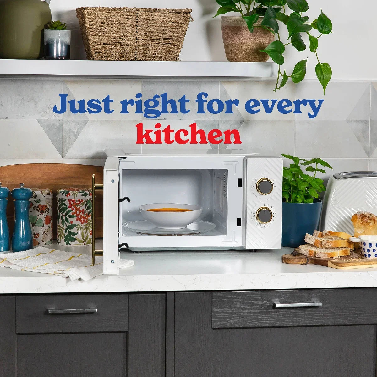 Russell Hobbs RHMM723 17L Manual Groove Microwave in White