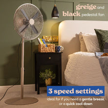 Russell Hobbs RHMPF1601GR 16” Metal Pedestal Fan in Greige
