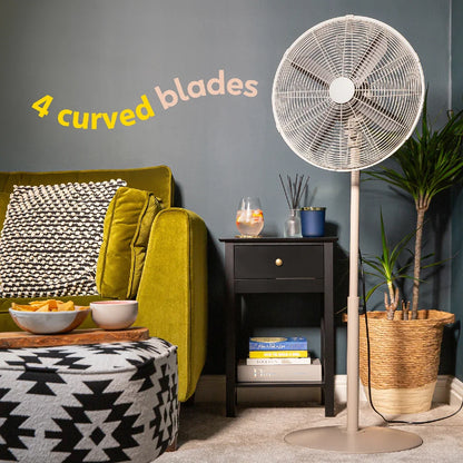 Russell Hobbs RHMPF1601GR 16” Metal Pedestal Fan in Greige