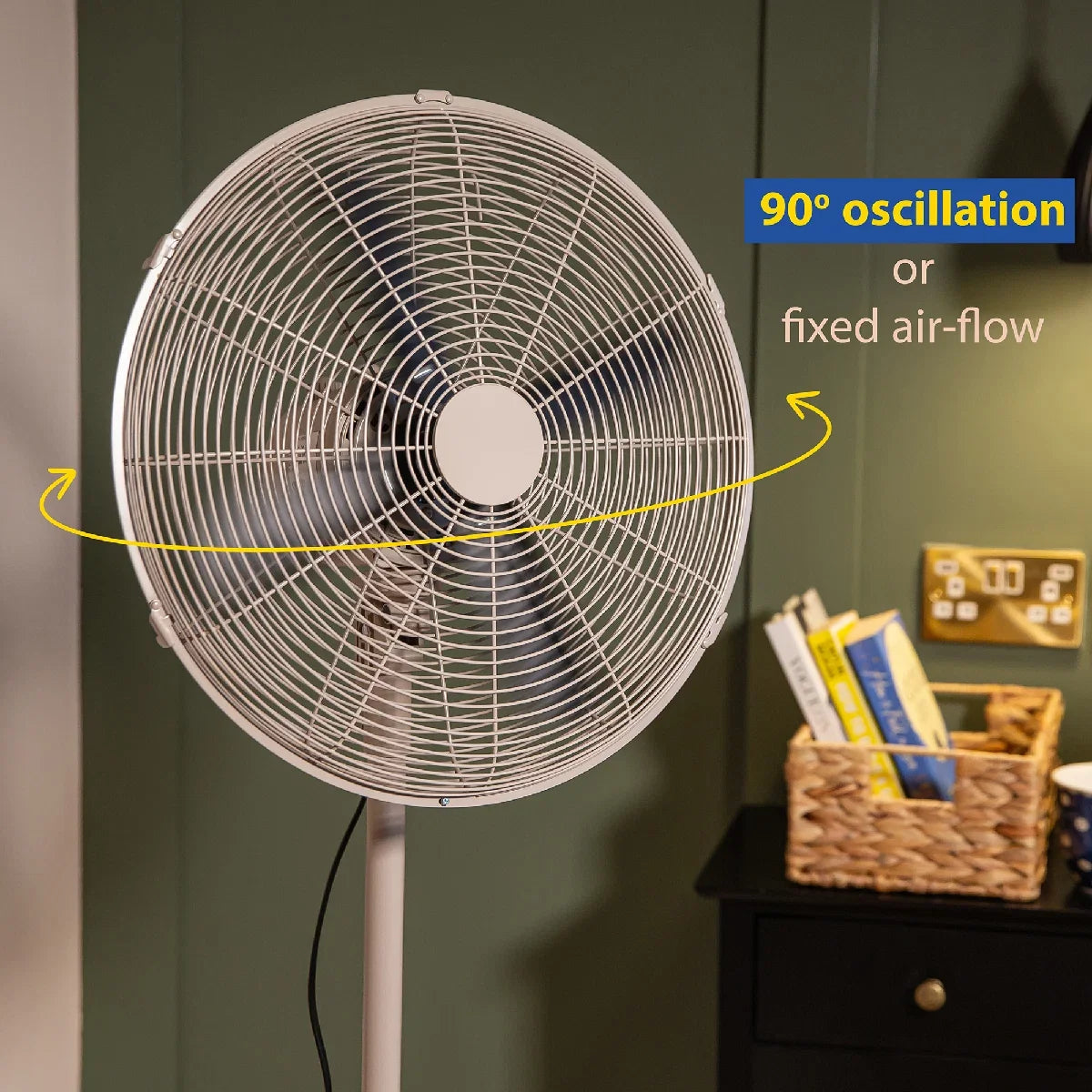 Russell Hobbs RHMPF1601GR 16” Metal Pedestal Fan in Greige