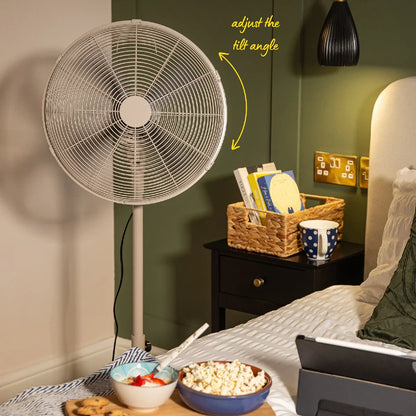 Russell Hobbs RHMPF1601GR 16” Metal Pedestal Fan in Greige