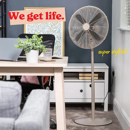 Russell Hobbs RHMPF1601GR 16” Metal Pedestal Fan in Greige