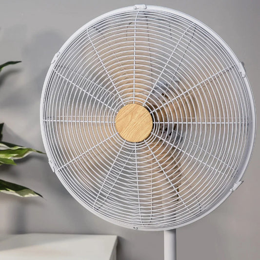 Russell Hobbs RHMPF1601WDG 16” Scandi Pedestal Fan in Grey and Wood Effect
