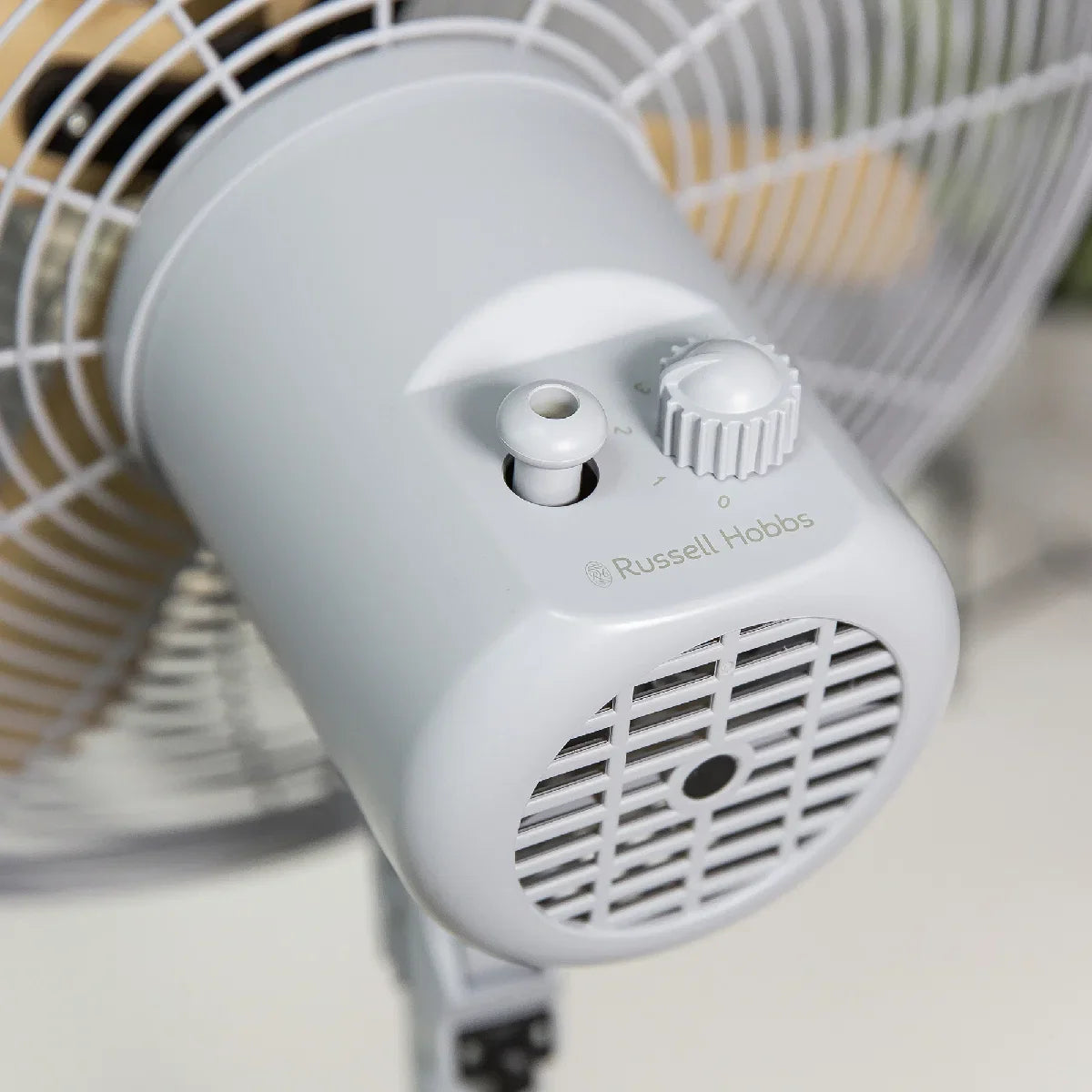 Russell Hobbs RHMPF1601WDG 16” Scandi Pedestal Fan in Grey and Wood Effect