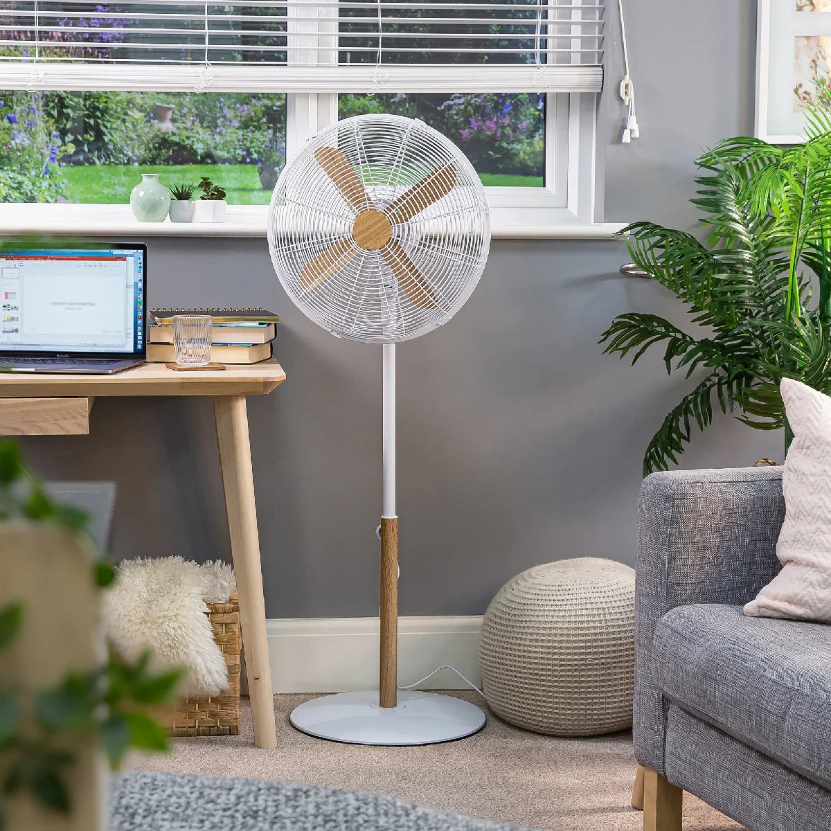 Russell Hobbs RHMPF1601WDW 16" White Scandi Style Pedestal Fan