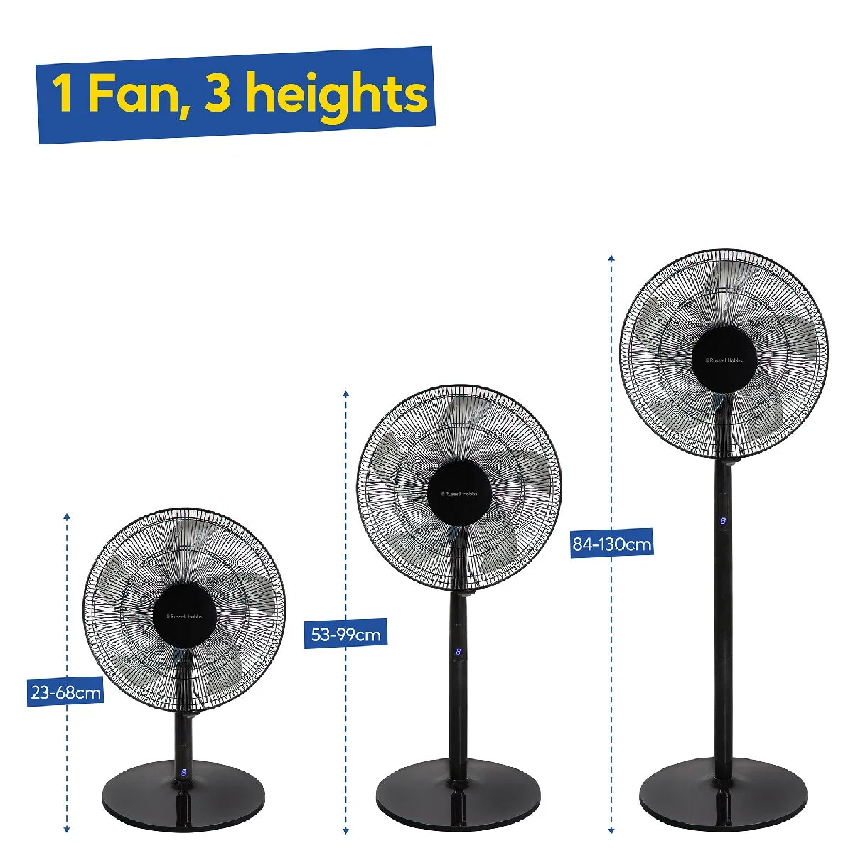 Russell Hobbs RHMPF3IN1B 3-in-1 Pedestal Fan in Black