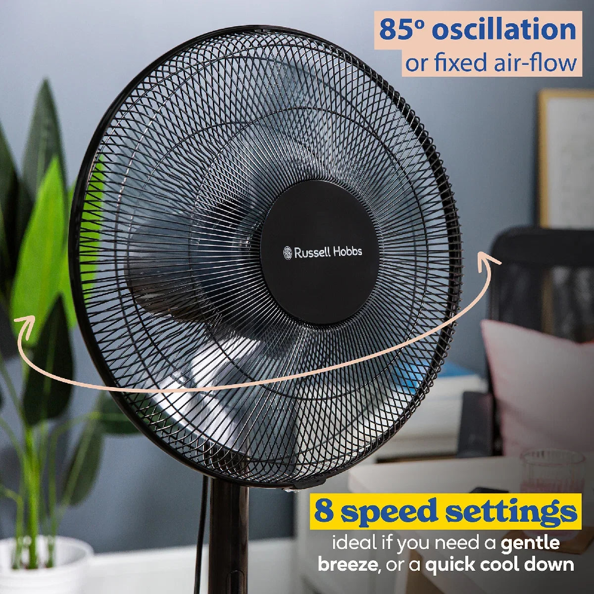 Russell Hobbs RHMPF3IN1B 3-in-1 Pedestal Fan in Black