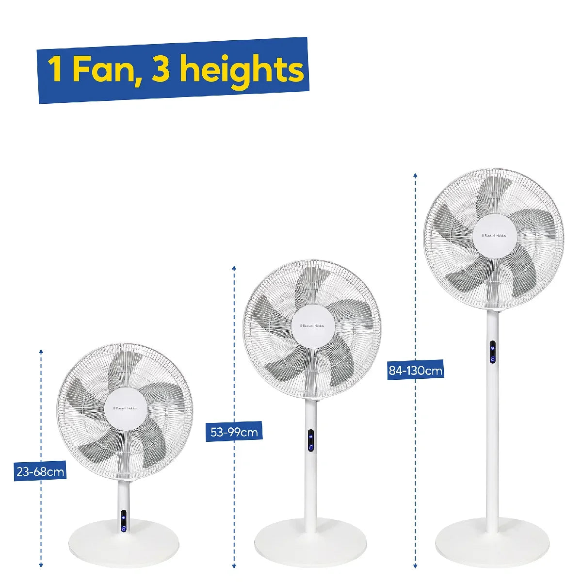 Russell Hobbs RHMPF3IN1 3-in-1 Pedestal Fan in White