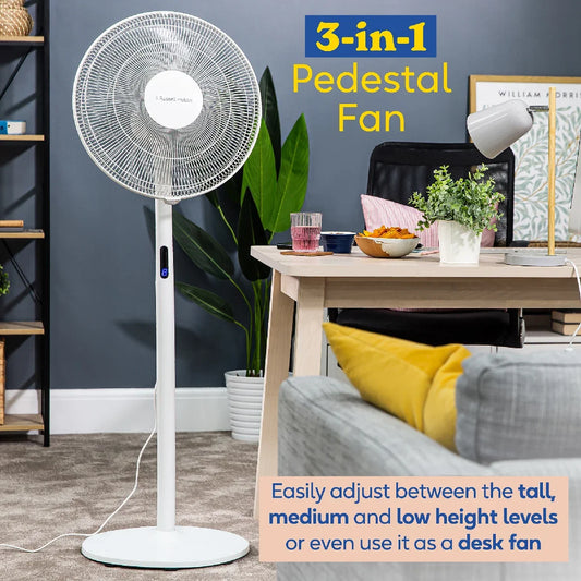 Russell Hobbs RHMPF3IN1 3-in-1 Pedestal Fan in White
