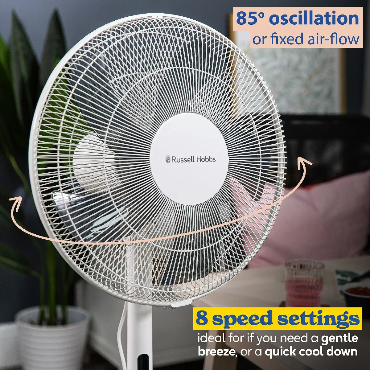 Russell Hobbs RHMPF3IN1 3-in-1 Pedestal Fan in White
