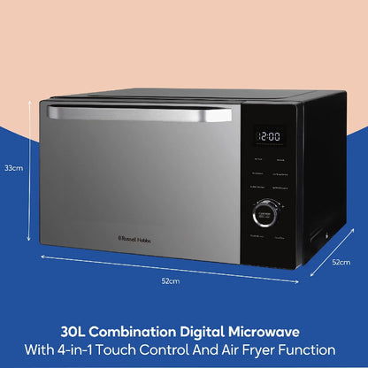 Russell Hobbs® RHMT3001B, 30L 4-in-1 Touch Control Digital Combination Microwave in Black