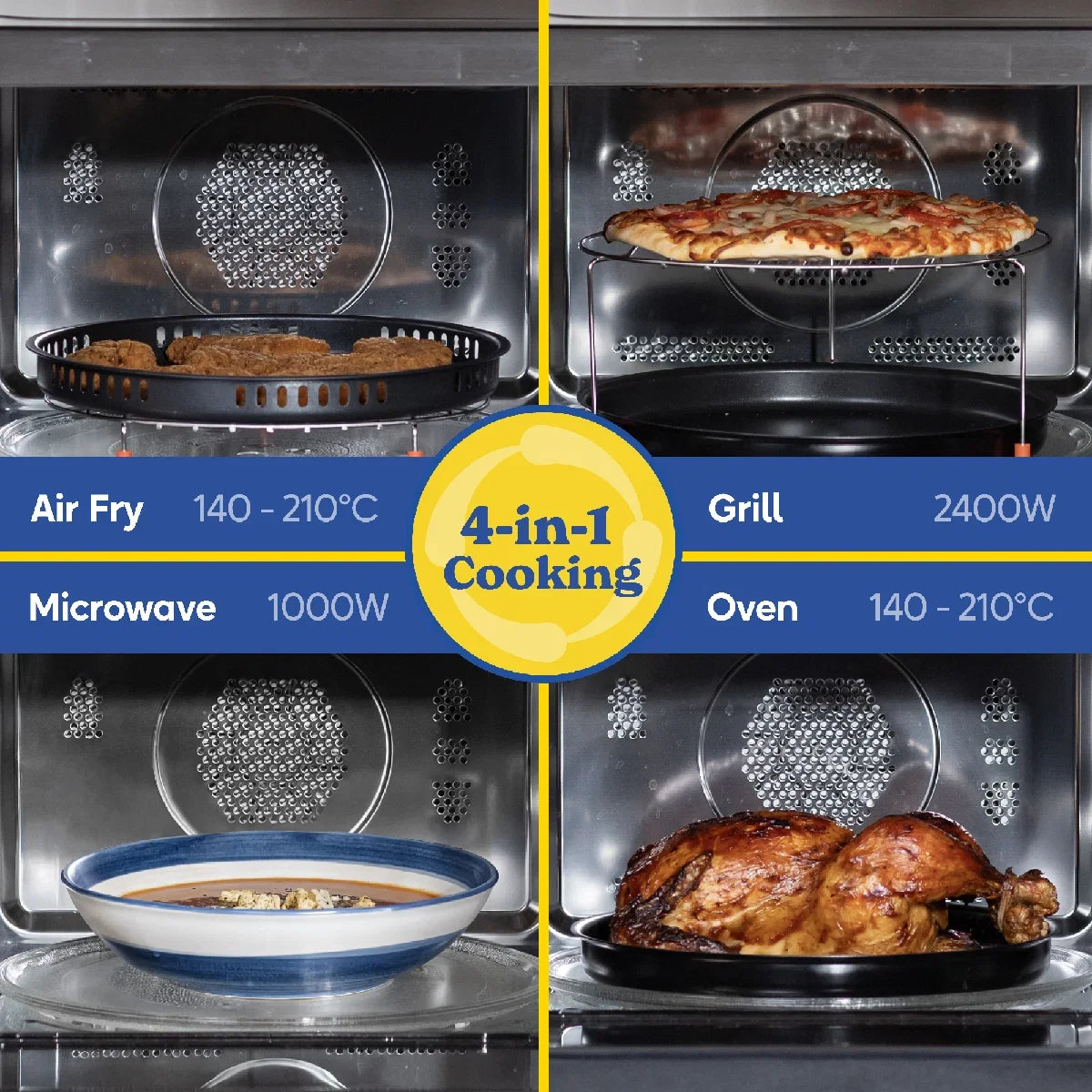 Russell Hobbs® RHMT3001B, 30L 4-in-1 Touch Control Digital Combination Microwave in Black