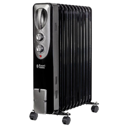Russell Hobbs RHOFR1106B 2.5kW 11-fin Oil Filled Radiator in Black