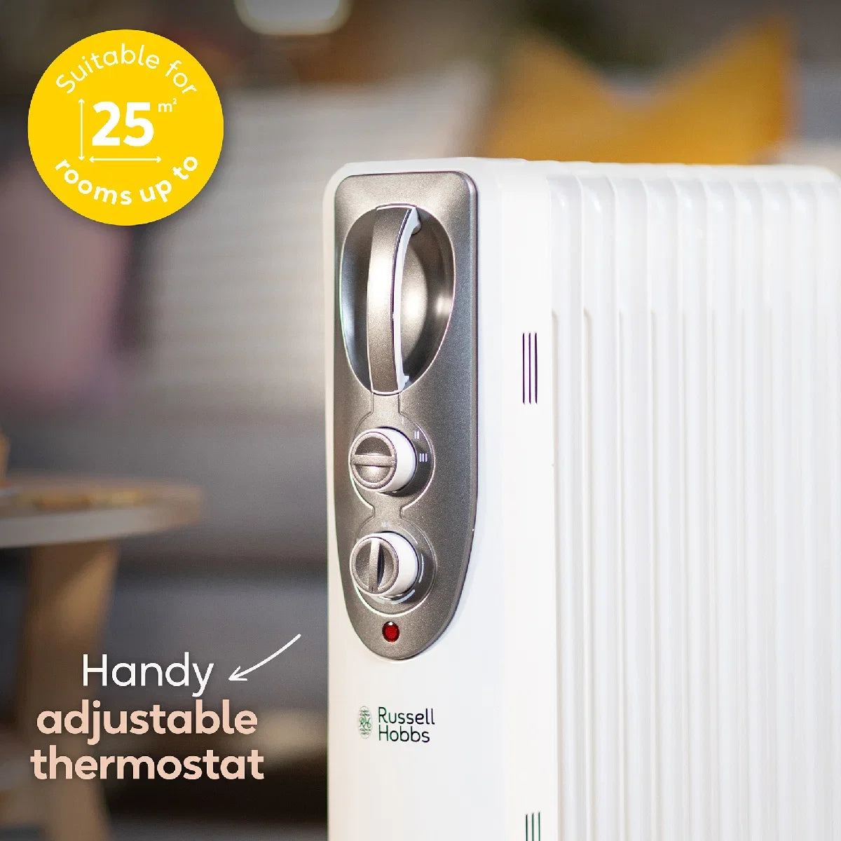 Russell Hobbs RHOFR1106 2.5kW 11-fin Oil Filled Radiator in White