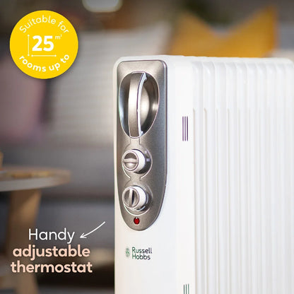 Russell Hobbs RHOFR1106 2.5kW 11-fin Oil Filled Radiator in White