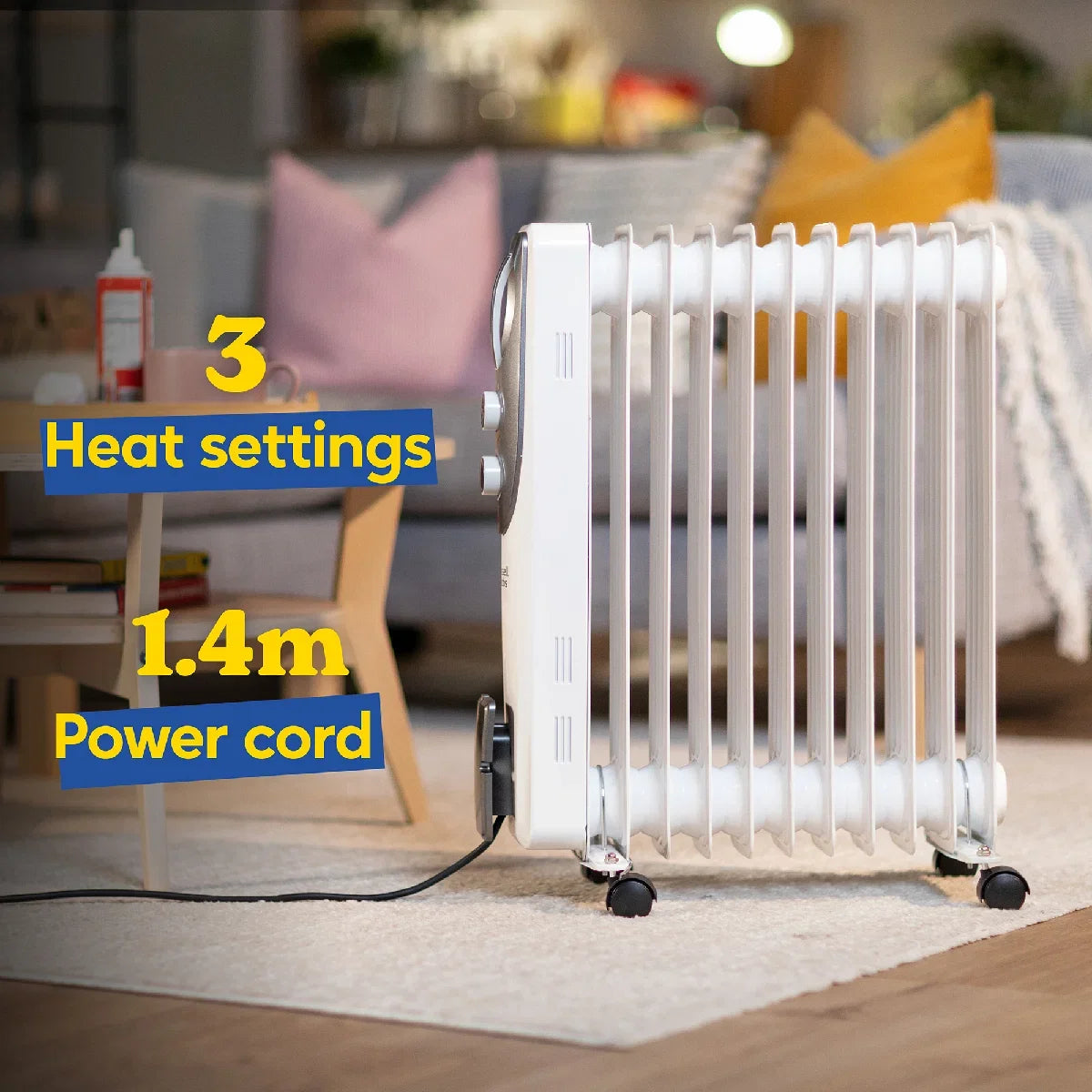 Russell Hobbs RHOFR1106 2.5kW 11-fin Oil Filled Radiator in White