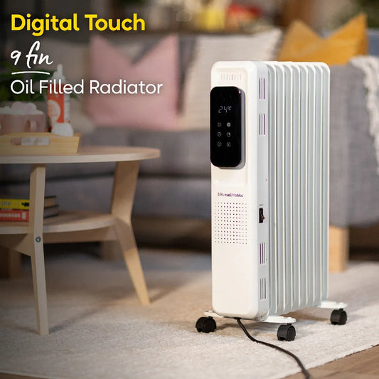 Russell Hobbs RHOFR2009-D 2kW Digital Touch Control 9-fin Oil Filled Radiator in White