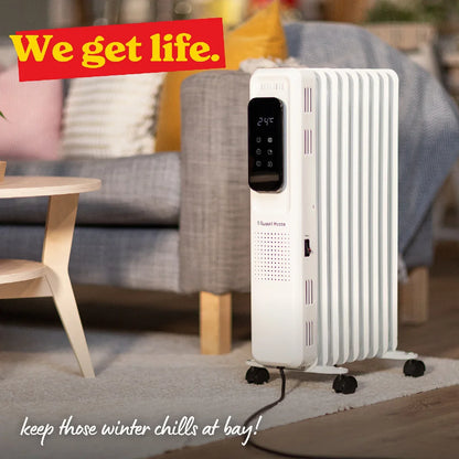Russell Hobbs RHOFR2009-D 2kW Digital Touch Control 9-fin Oil Filled Radiator in White
