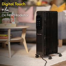 Russell Hobbs RHOFR2009B-D 2kW Digital Touch Control 9-fin Oil Filled Radiator in Black
