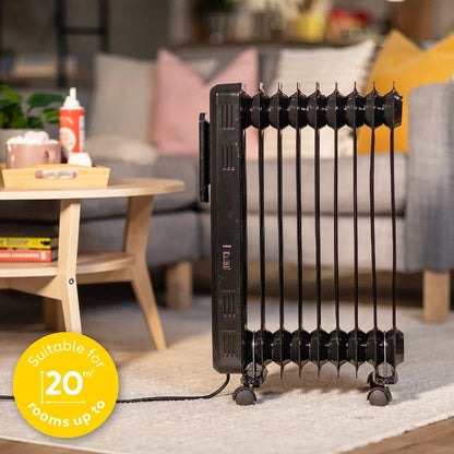 Russell Hobbs RHOFR2009B-D 2kW Digital Touch Control 9-fin Oil Filled Radiator in Black