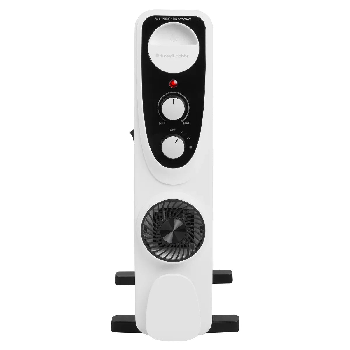 Russell Hobbs® RHOFR2403, 2.5kW 13 Fin Manual Oil Filled Radiator with 400W Turbo Fan in White & Black