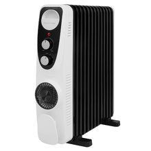 Russell Hobbs® RHOFR2403, 2.5kW 13 Fin Manual Oil Filled Radiator with 400W Turbo Fan in White & Black