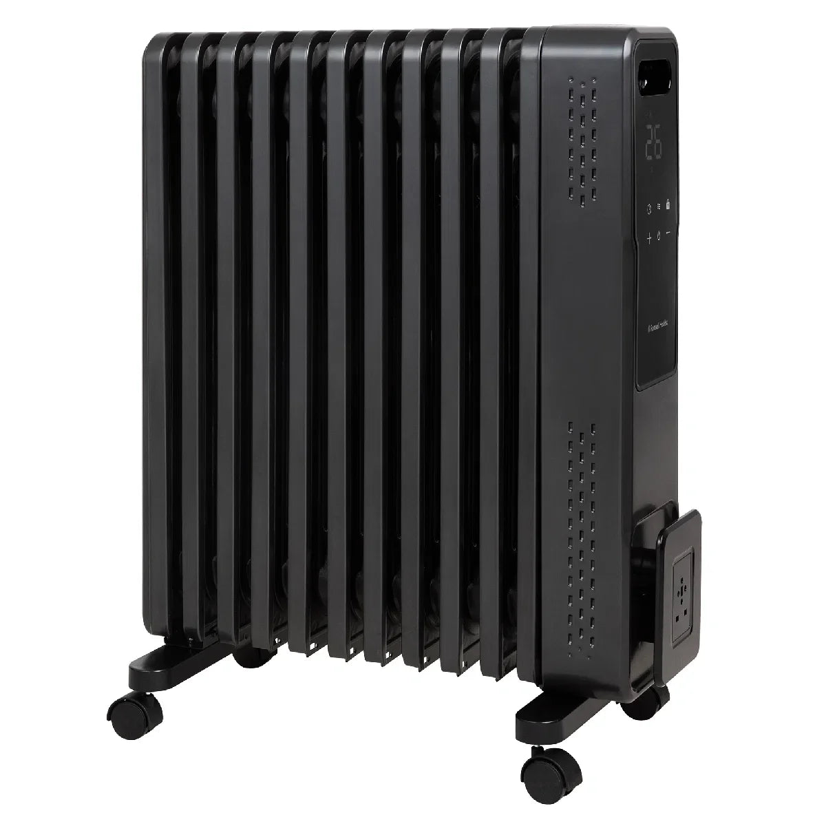 Russell Hobbs® RHOFR2500-M-D, 2.5kW 11 Fin Digital Oil Filled Radiator with M-Shaped Fins, Touch Control and Remote in Graphite