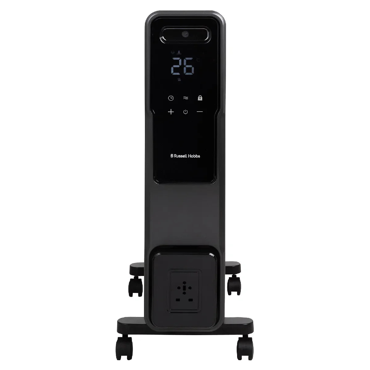 Russell Hobbs® RHOFR2500-M-D, 2.5kW 11 Fin Digital Oil Filled Radiator with M-Shaped Fins, Touch Control and Remote in Graphite