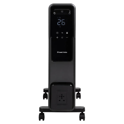 Russell Hobbs® RHOFR2500-M-D, 2.5kW 11 Fin Digital Oil Filled Radiator with M-Shaped Fins, Touch Control and Remote in Graphite