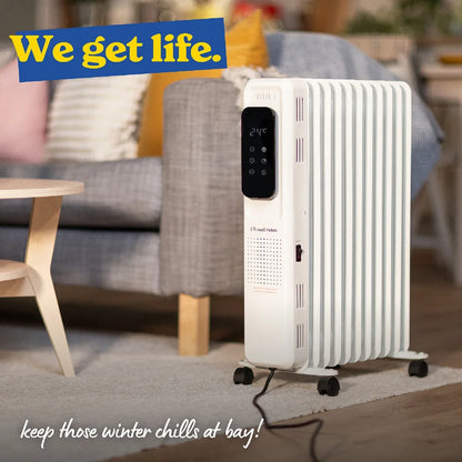 Russell Hobbs RHOFR2521-D 2.5kW Digital Touch Control 11-fin Oil Filled Radiator in White