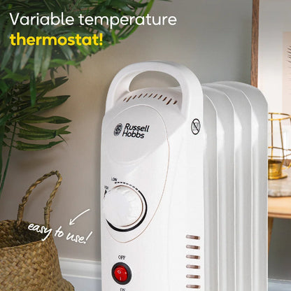 Russell Hobbs RHOFR3001 5 Fin Oil Filled Radiator in White