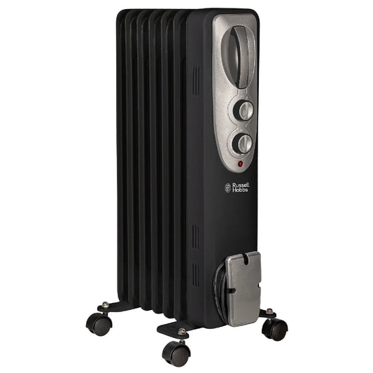 Russell Hobbs RHOFR5001B 1.5kW Oil Filled Radiator, 7 Fin, Black