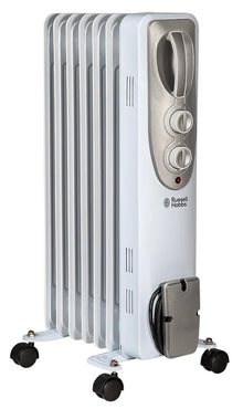 Russell Hobbs RHOFR5001 1.5kW Oil Filled Radiator, 7 Fin, White