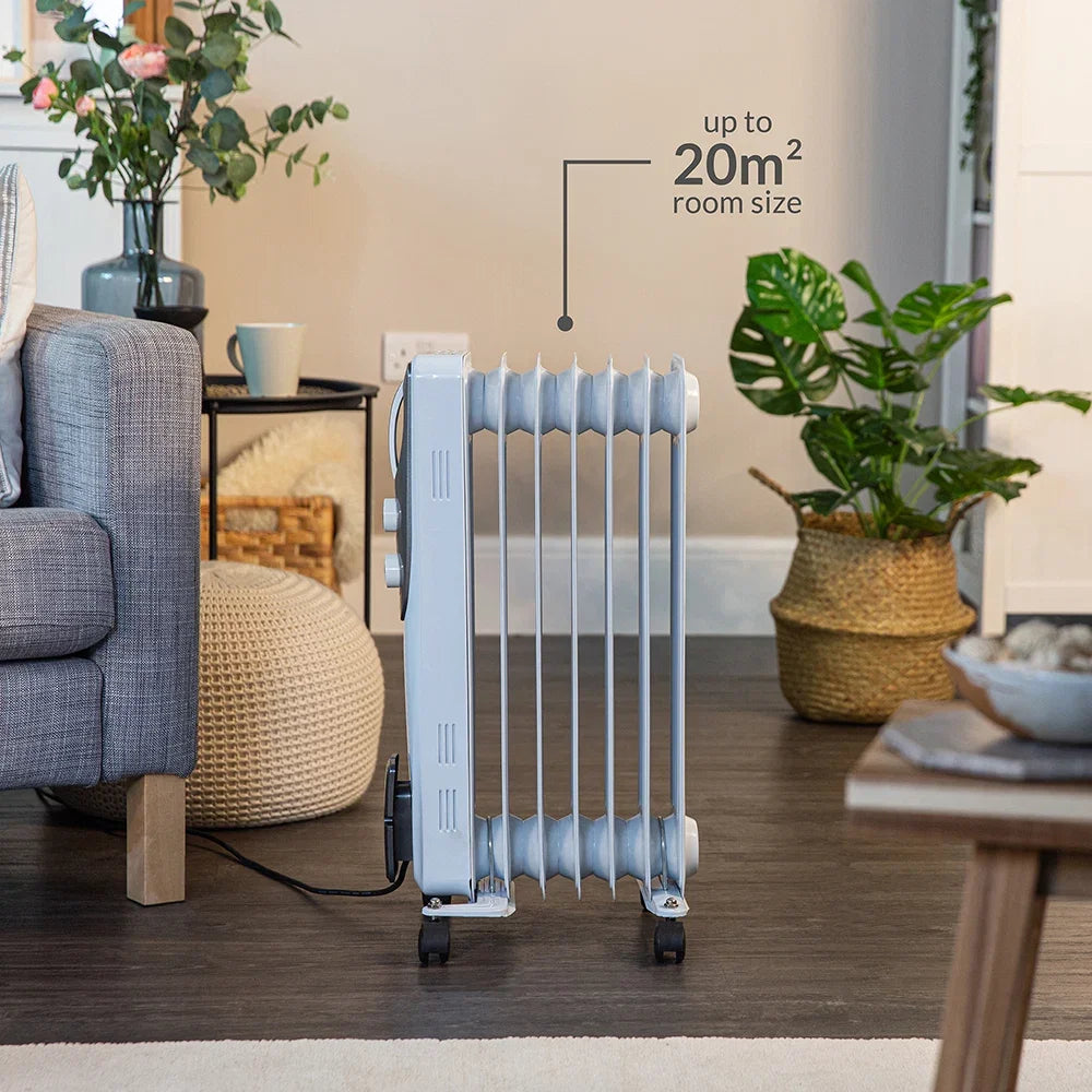Russell Hobbs RHOFR5001 1.5kW Oil Filled Radiator, 7 Fin, White